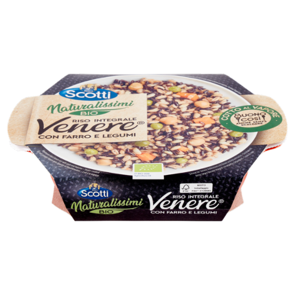 Riso Scotti Naturalissimi Bio Riso Integrale Venere con Farro e Legumi 180 g