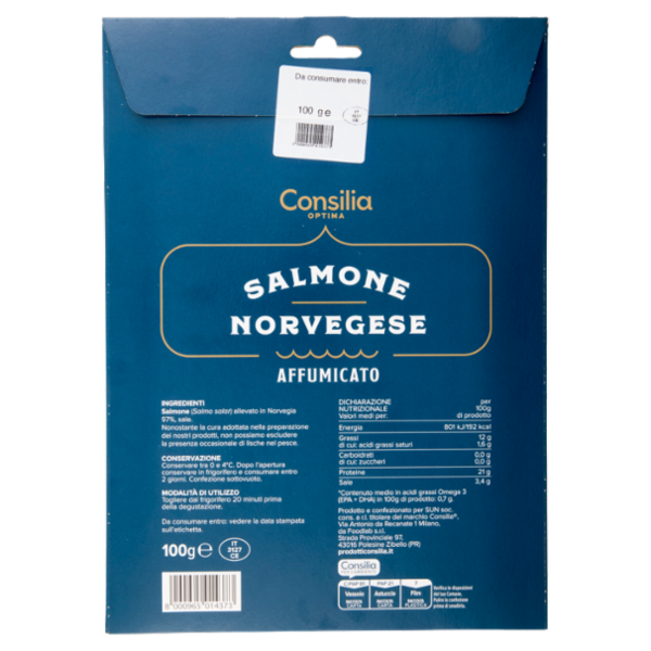 Consilia Optima Salmone Affumicato Norvegese a Fette 100 g