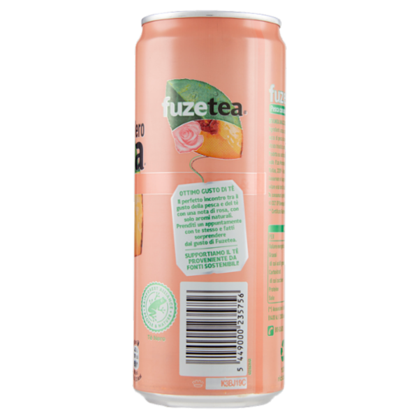 FUZE TEA, Tè Nero Pesca con una nota di Rosa Sleek Can 330ml