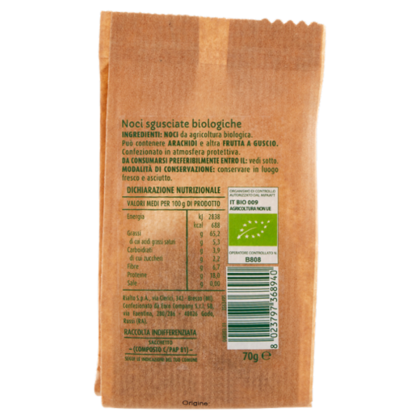 IL GIGANTE bio Noci sgusciate biologiche 70 g