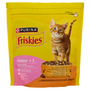 PURINA FRISKIES Junior Pollo e Tacchino, Con Latte e Con Verdure 375g