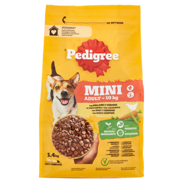 Pedigree Cibo Secco Cane Adulto Piccolo Pollame Verdure 1.4Kg