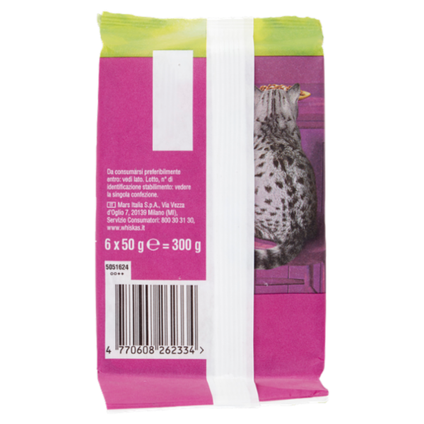 Whiskas Pranzetti con Pollo, con Tacchino in Salsa 7+ 6 x 50 g