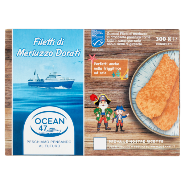 Ocean 47 Filetti di Merluzzo Dorati Congelati 300 g