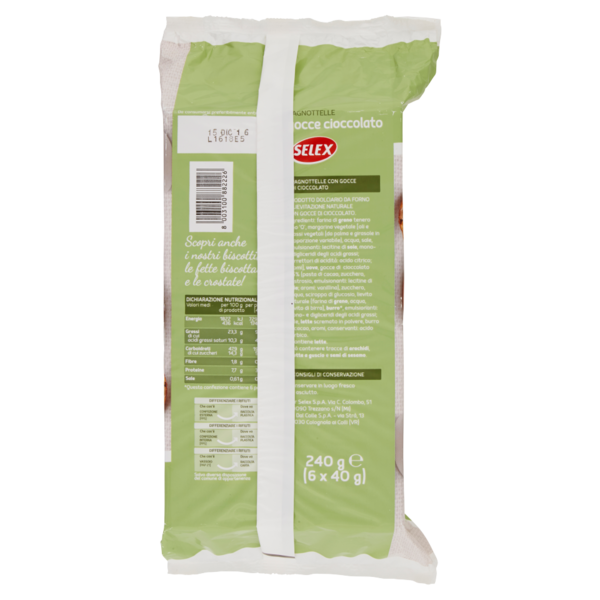 Selex Pagnottelle con Gocce di Cioccolato 6x40 g