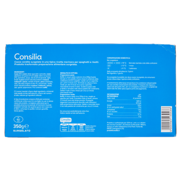 Consilia Sugo Pronto alle Cozze Surgelato 350 g