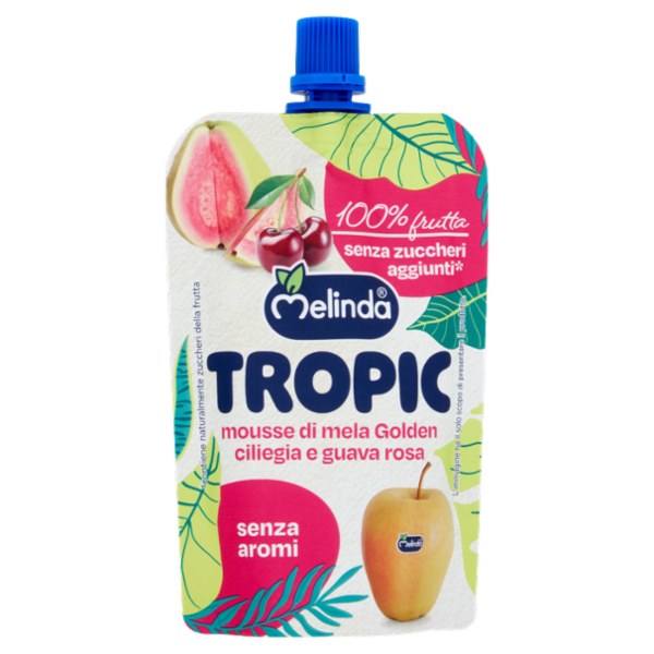 Melinda Tropic mousse di mela Golden ciliegia e guava rosa 90 g