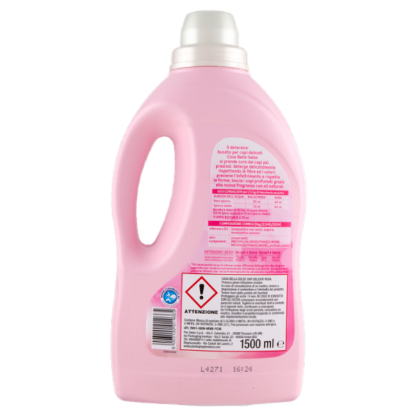 Selex Casa Bella Detersivo a Mano e in Lavatrice Liquido Capi Delicati Rosa 30 Lavaggi 1,5 L