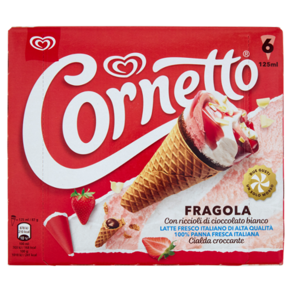 Cornetto Fragola 6 x 87 g