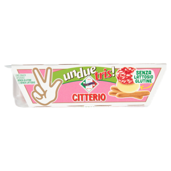 Citterio unduetris! Salame con Formaggio e Grissini Senza Lattosio Senza Glutine 80 g