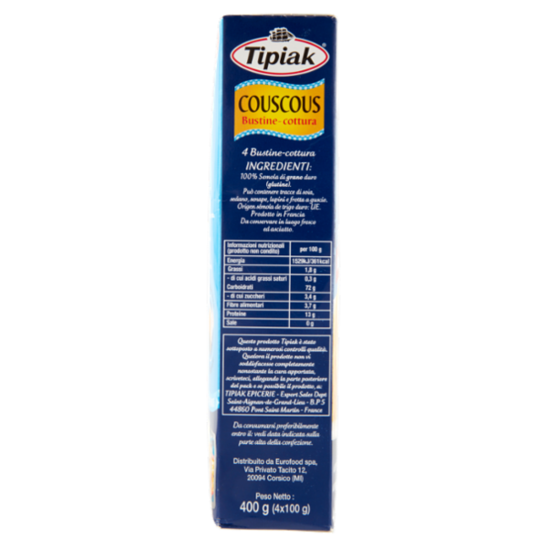 Tipiak Couscous Bustine-cottura 4 x 100 g
