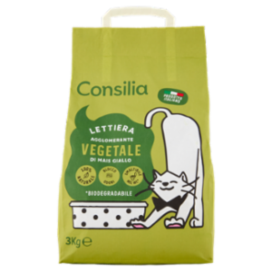 Consilia Gatto Lettiera Agglomerante Vegetale Di Mais Giallo 3 Kg