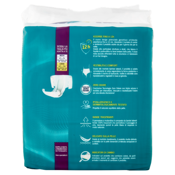 Lines Specialist Alta Protezione Pannoloni a Mutandina Unisex Tg. L Maxi Plus 12 pz