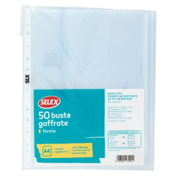 Selex Buste in PPL Forate Goffrate Formato A4