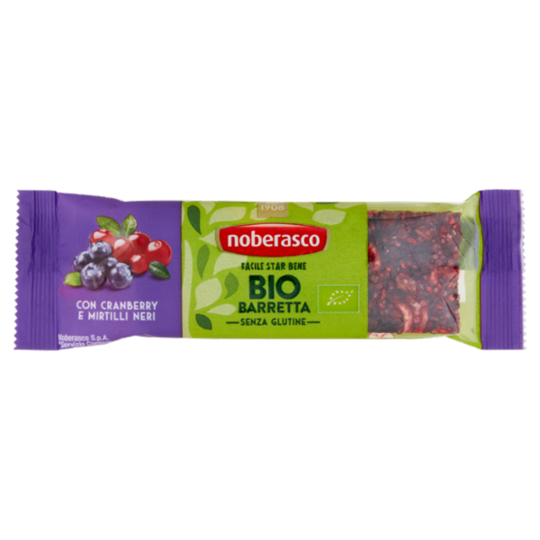 noberasco Bio Barretta con Cranberry e Mirtilli Neri 30 g