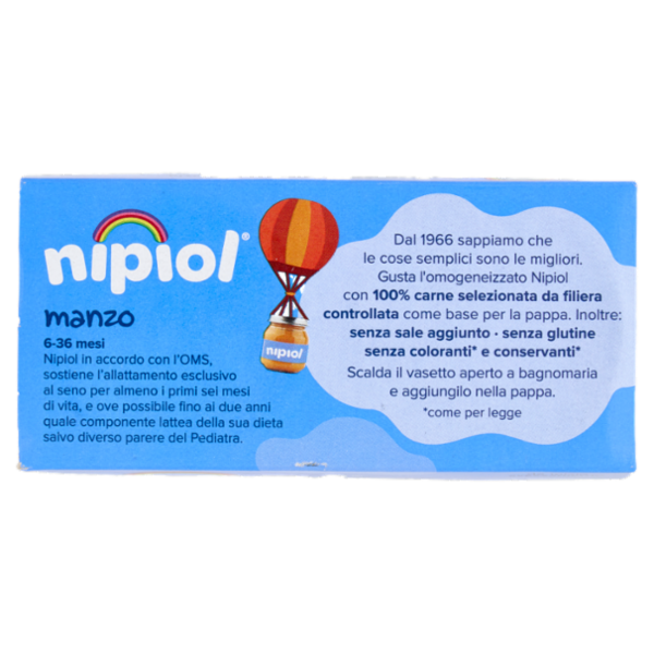 nipiol manzo omogeneizzato con carne e cereale 2 x 120 g