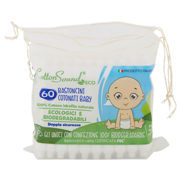 Cotton Sound Eco Bastoncini Cotonati Baby 60 pz