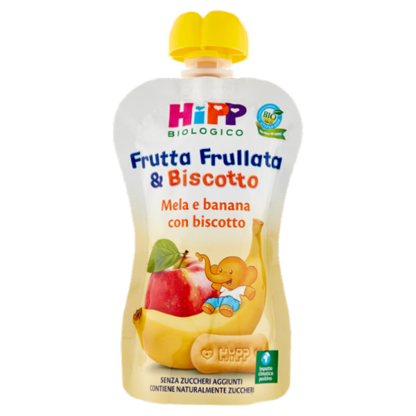 HiPP Biologico Frutta Frullata & Biscotto Mela e banana con biscotto 90 g