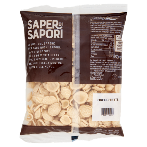 Selex Saper di Sapori Pasta Fresca di Semola Orecchiette 500 g