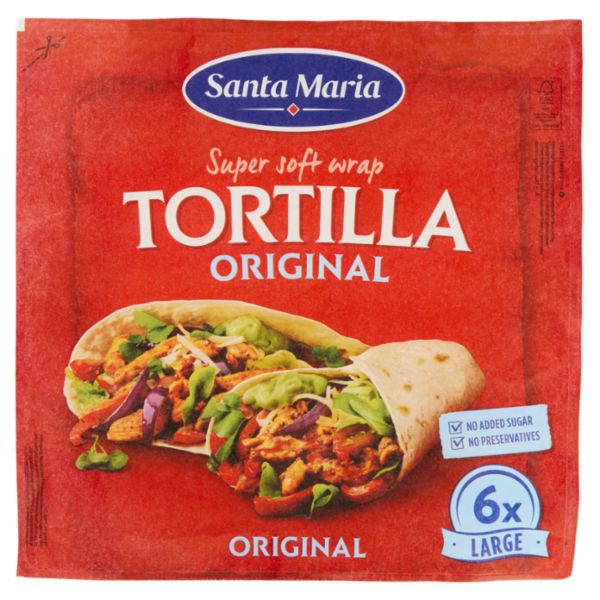 Santa Maria Super soft wrap Tortilla Original 6x Large 371 g