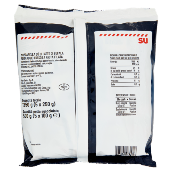 Sù Mozzarella di Latte di Bufala 5x100 g