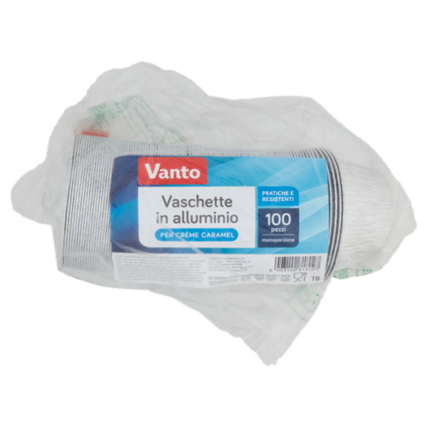 Vanto Contenitori in Alluminio Rotondi Diametro 8,5x3,5 cm 100 pezzi
