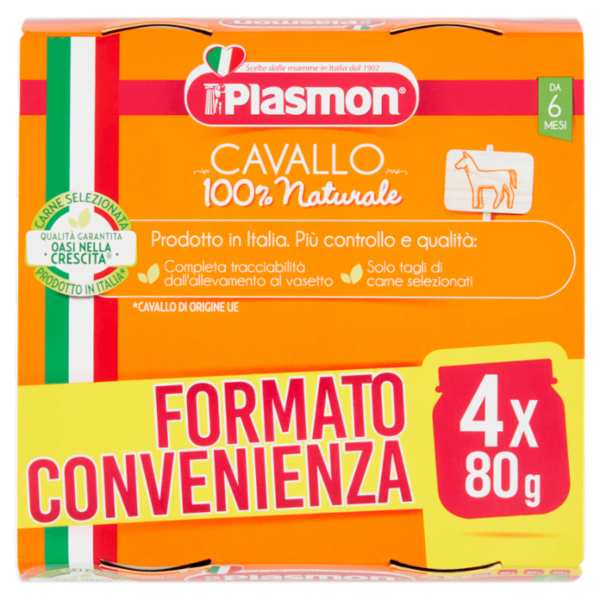 Plasmon Cavallo Omogeneizzato con Cavallo e Cereale 4 x 80 g