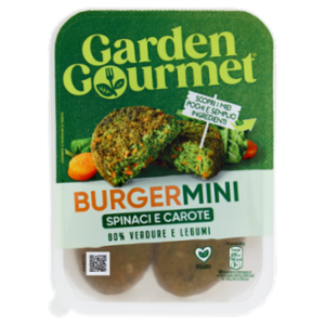 GARDEN GOURMET Burger Mini Vegano Di Spinaci e Carote 4 Pezzi 160g