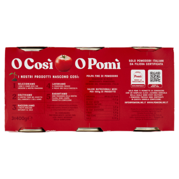 Pomì Polpa Fine di Pomodoro 3 x 400 g