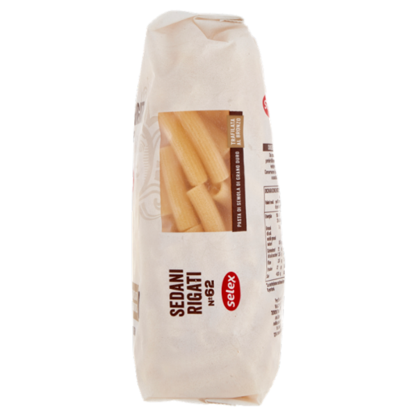 Selex Pasta di Semola Trafilata al Bronzo Sedani Rigati 500 g