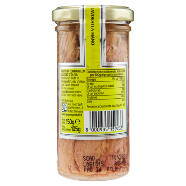 Angelo Parodi Filetti di Tombarello in Olio d'Oliva 150 g