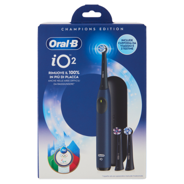 Oral-B iO 2 Champion Edition Spazzolino Elettrico Denti Ricaricabile Ocean Blue