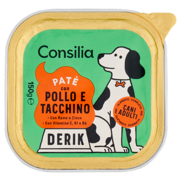 Consilia Derik Paté per Cane con Pollo e Tacchino 150 g
