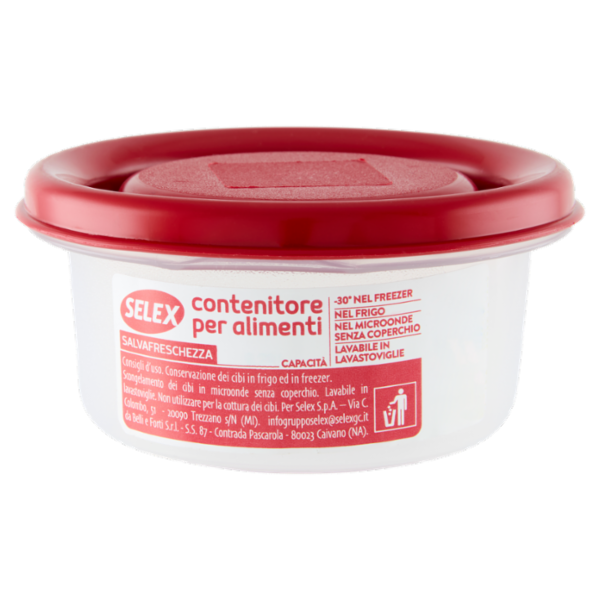 Selex Contenitore per Alimenti Freezer/Frigo Tondo 0,20 L