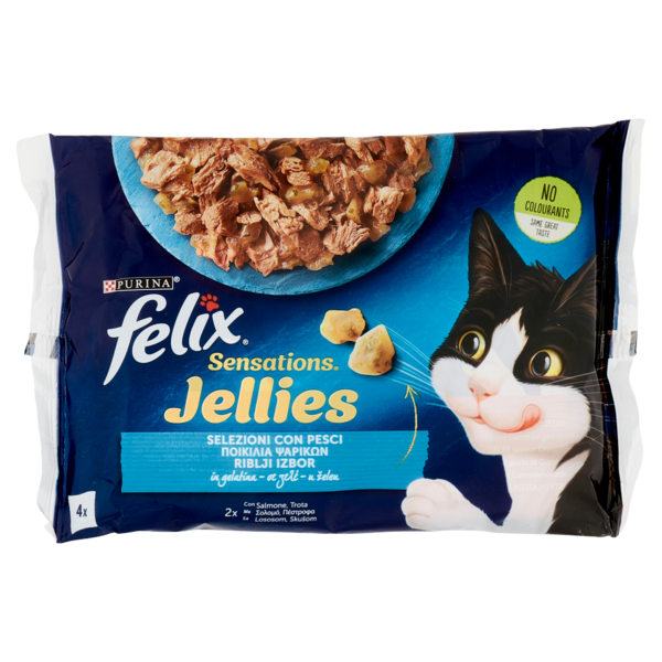 FELIX Sensations Jellies Selezioni con Pesci in gelatina (Salmone & Trota) 4 x 85 g