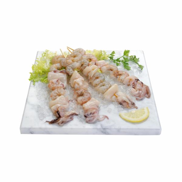 Spiedini di Calamari e Gamberi