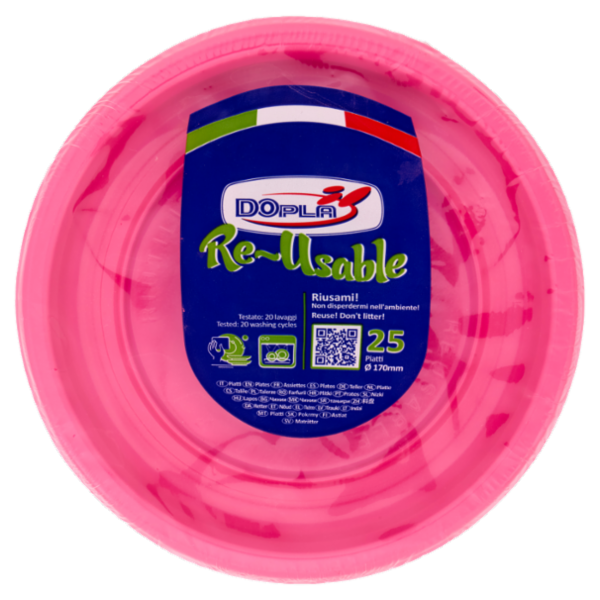 DOpla Re-Usable Piatti frutta Ø 170mm Fucsia 25 pz