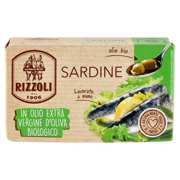 Rizzoli Sardine in Olio Extra Vergine d'Oliva Biologico 120 g