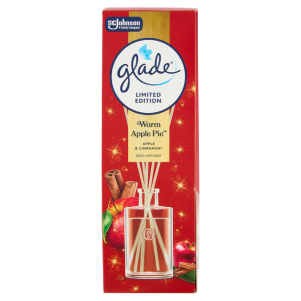 Glade Diffusore a Bastoncini, fragranza Warm Apple Pie. Confezione da 1 diffusore da 50ml
