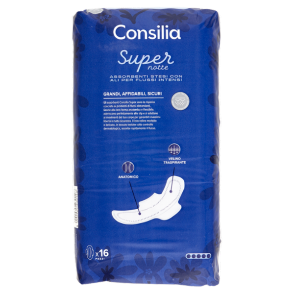 Consilia Assorbenti Super Notte con Ali 16 pezzi