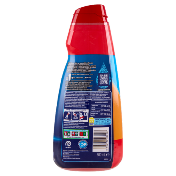 Finish Power Gel Antiodore liquido lavastoviglie 30 lavaggi 600 ml