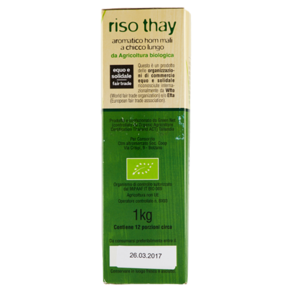 Altromercato Bio riso thay aromatico hom mali a chicco lungo 1 kg