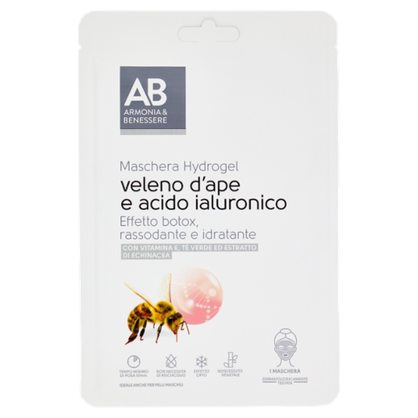 Armonia & Benessere Maschera Viso Hydrogel con Veleno D'Ape e Acido Ialuronico