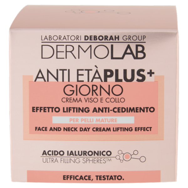 Dermolab Anti Età Plus+ Giorno Crema Viso e Collo Effetto Lifting Anti-Cedimento 50 ml