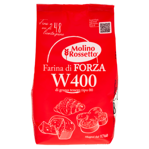 Molino Rossetto Farina di Forza W400 di grano tenero tipo 00 1 Kg