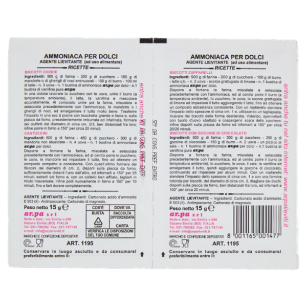 ar.pa Ammoniaca per dolci 2 x 15 g