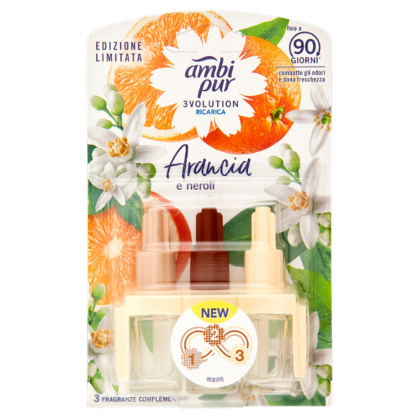 Ambi Pur Profumatore Per Ambienti Elettrico Ricarica 3Volution, Arancia e Neroli 20 ml