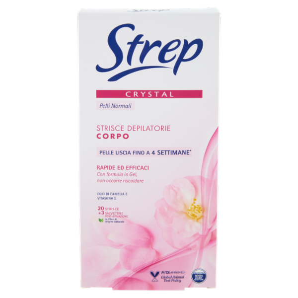 Strep Crystal Strisce Depilatorie Corpo 20 Strisce + 3 Salviettine