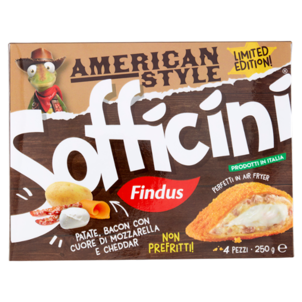Sofficini Findus 4 Sofficini Patate, Bacon Con Cuore di Mozzarella e Cheddar 250 g