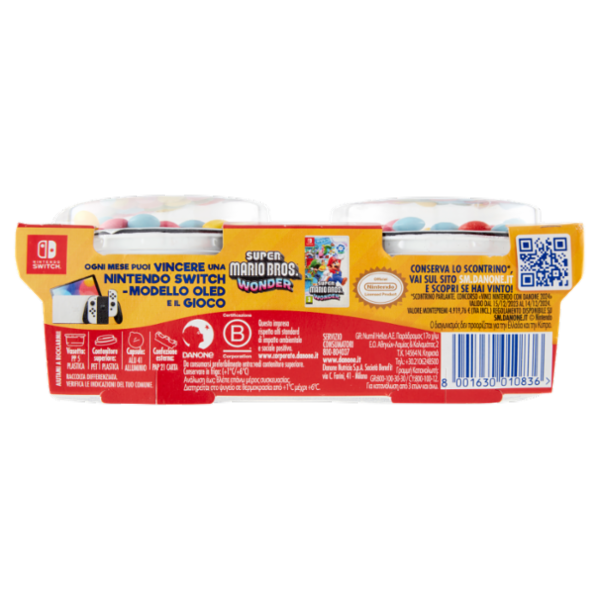 Danone Super Mario, Yogurt gusto Cioccolato con Confettini, 2x110g